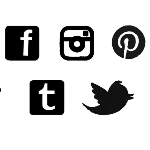 Social Media Icons Rubber Stamp set Phone app Ipad icon social networking - Picture 15 of 16